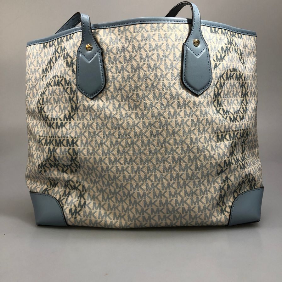 マイケルコース ラージトートバッグ エヴァ ロゴ シグネチャー ブルー系  MICHAEL KORS【AFE6】