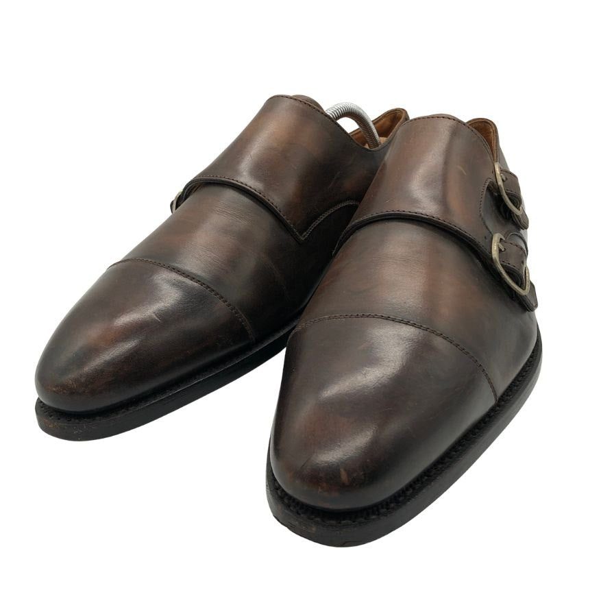 セプランドル グッドイヤーウェルト レザーシューズ ダブルモンク メンズ ダークブラウン サイズ6.5 S éprendre Goodyear welted 約25.0cm【AFC47】