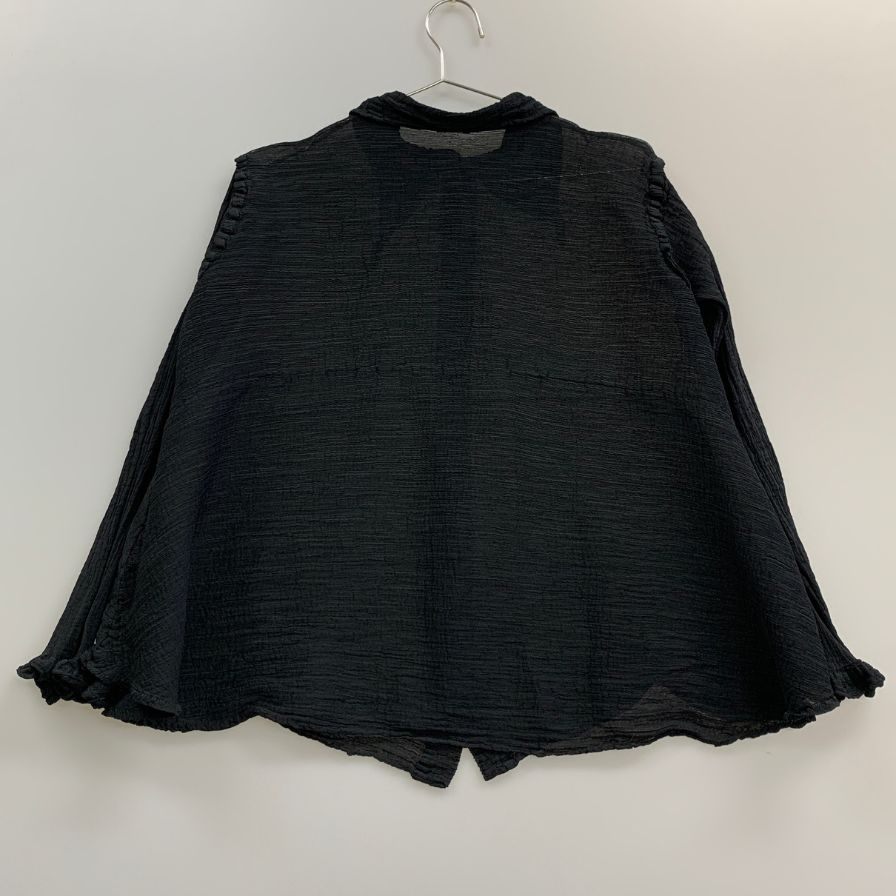 極美品◆ミー イッセイミヤケ シアーシャツ ブラック サイズフリー MI43FK171 me ISSEY MIYAKE 【AFB13】