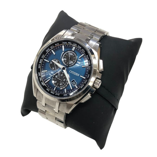 シチズン 腕時計 アテッサ エコドライブ チタン 電波 ソーラー H804-T018696 シルバー 青文字盤 メンズ CITIZEN【AFI9】