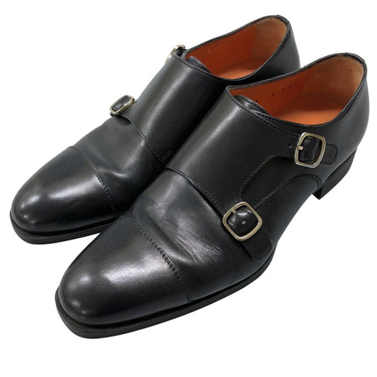 サントーニ レザーシューズ ダブルモンク 14445 メンズ サイズ5.5 ブラック Santoni 約24.5cm【AFD7】