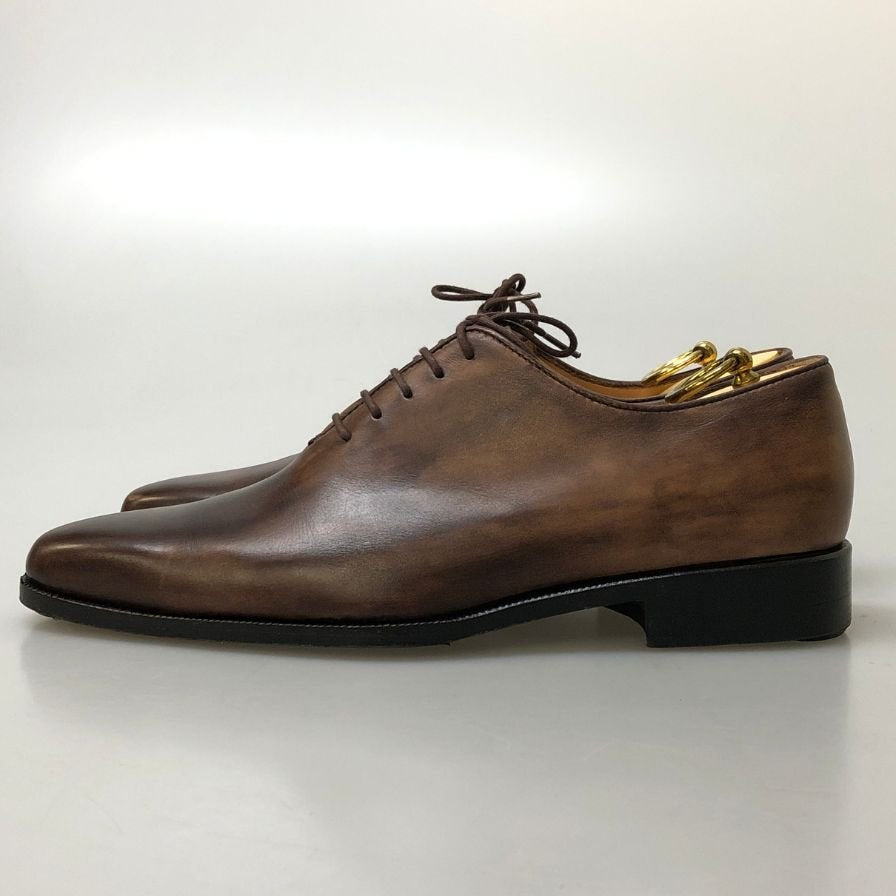 今井宏樹 オーダー レザースシューズ ホールカット パティーヌ メンズ サイズ7 ブラウン IMAI HIROKI 約25.5cm【AFD-15】