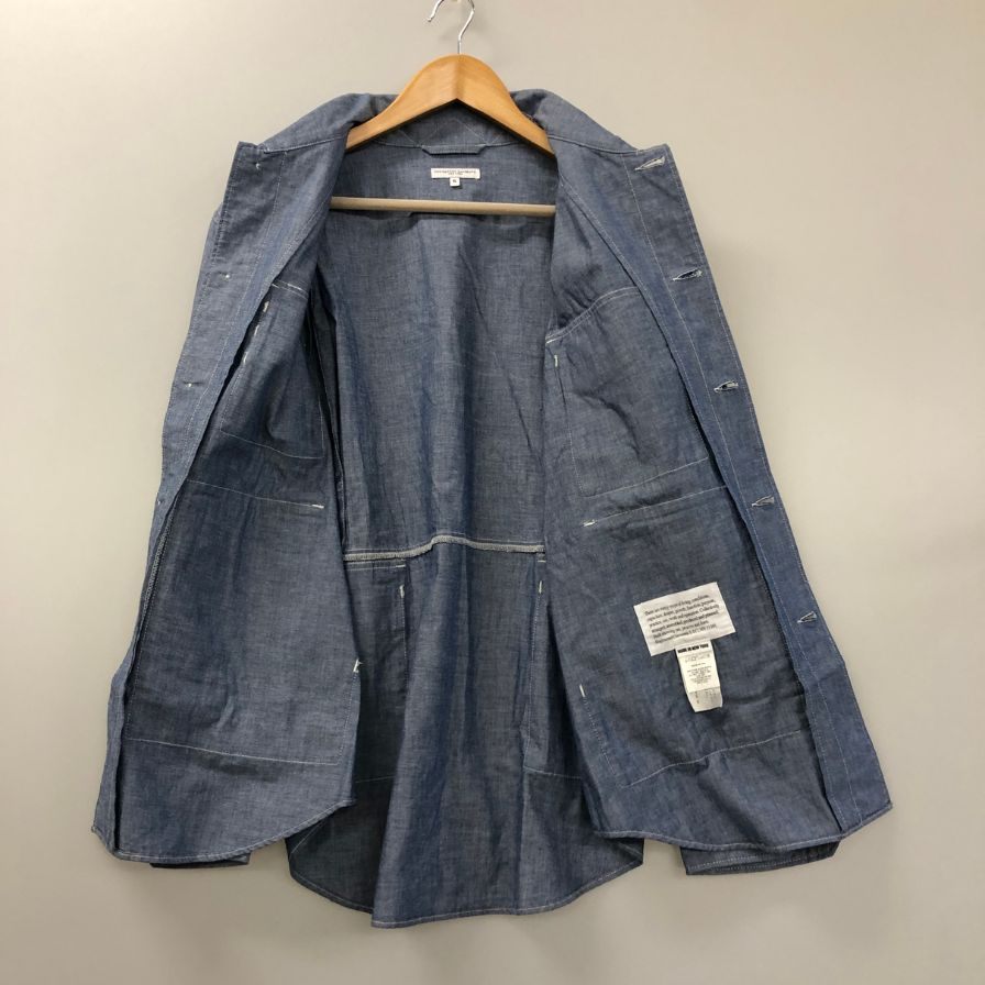 美品◆エンジニアドガーメンツ ジャケット シャツ ファティーグ型 多機能ポケット ブルー系 メンズ サイズS ENGINEERED GARMENTS 【AFB22】