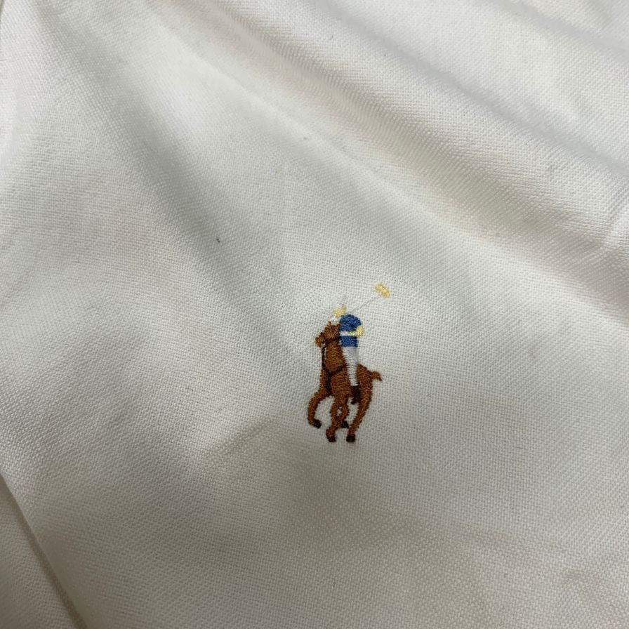 極美品◆ポロ ラルフローレン BDシャツ YARMOUTHライン ホワイト メンズ サイズ15.5 Polo Ralph Lauren 【AFB19】