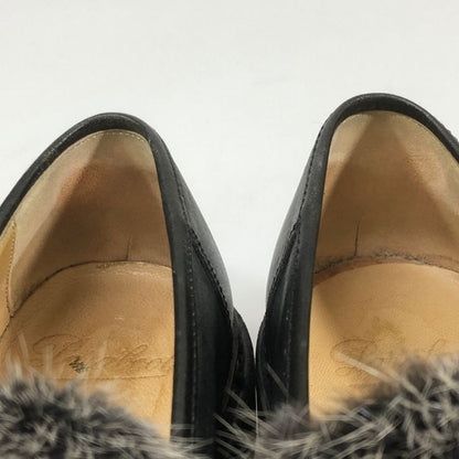 パラブーツ ランス レザーシューズ ミンクファー F59687 ブラック メンズ  サイズ UK6 PARABOOT ビジネスシューズ 約25.0cm【LA】【中古】
