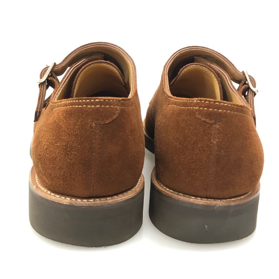 ジョンロブ レザーシューズ ダブルモンク ウィリアム スエード ブラウン メンズ サイズUK7E 9795ラスト JOHN LOBB William スエードシューズ 約25.5cm【LA】【中古】