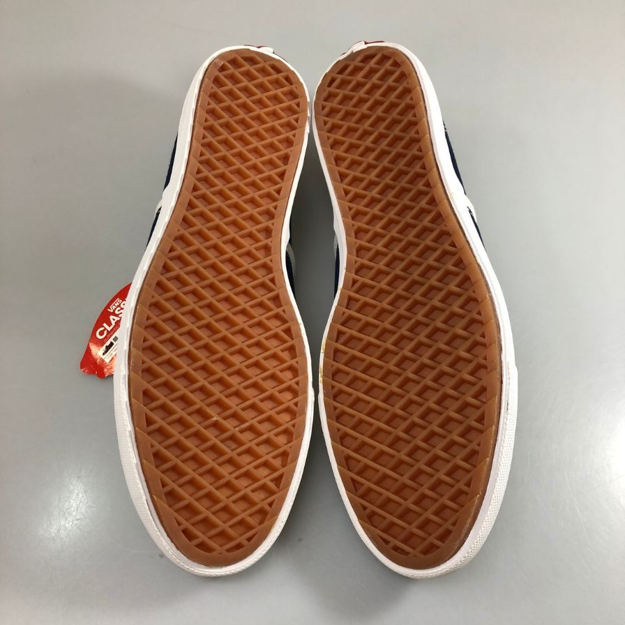 ヴァンズ スリッポン スニーカー スケート刺繍 メンズ サイズ28.5 ネイビー VANS 約28.5cm【PTM】
