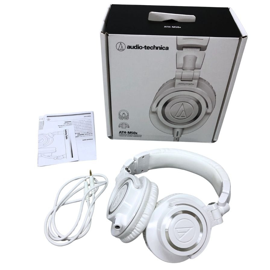 オーディオテクニカ ヘッドホン ATH-M50x ユニセックス ホワイト audio-technica【AFI28】【中古】