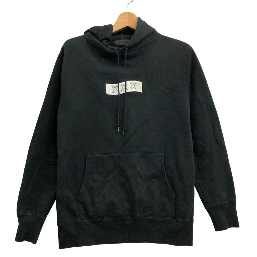 中古◆ゴッドセレクション トリプルエックス プルオーバーパーカー ボックスロゴ ブラック メンズ サイズM GOD SELECTION XXX 【AFA24】