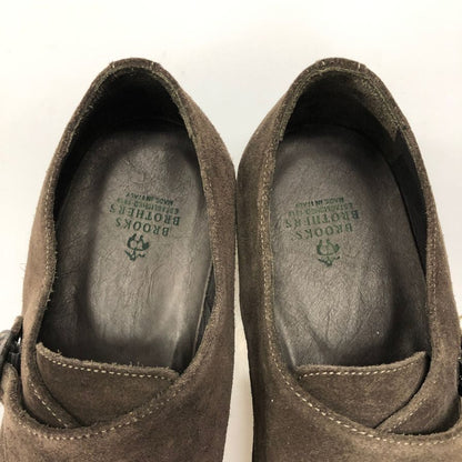 ブルックスブラザーズ レザーシューズ ダブルモンクストラップ スエード メンズ ブラウン サイズUK10.5 BROOKS BROTHERS 約28.5cm【AFD15】