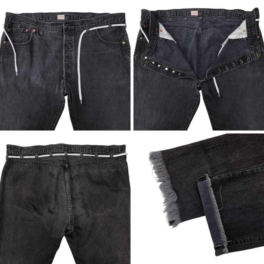 メゾンエウレカ リーバイス ワイドデニムパンツ ユーズド加工 再