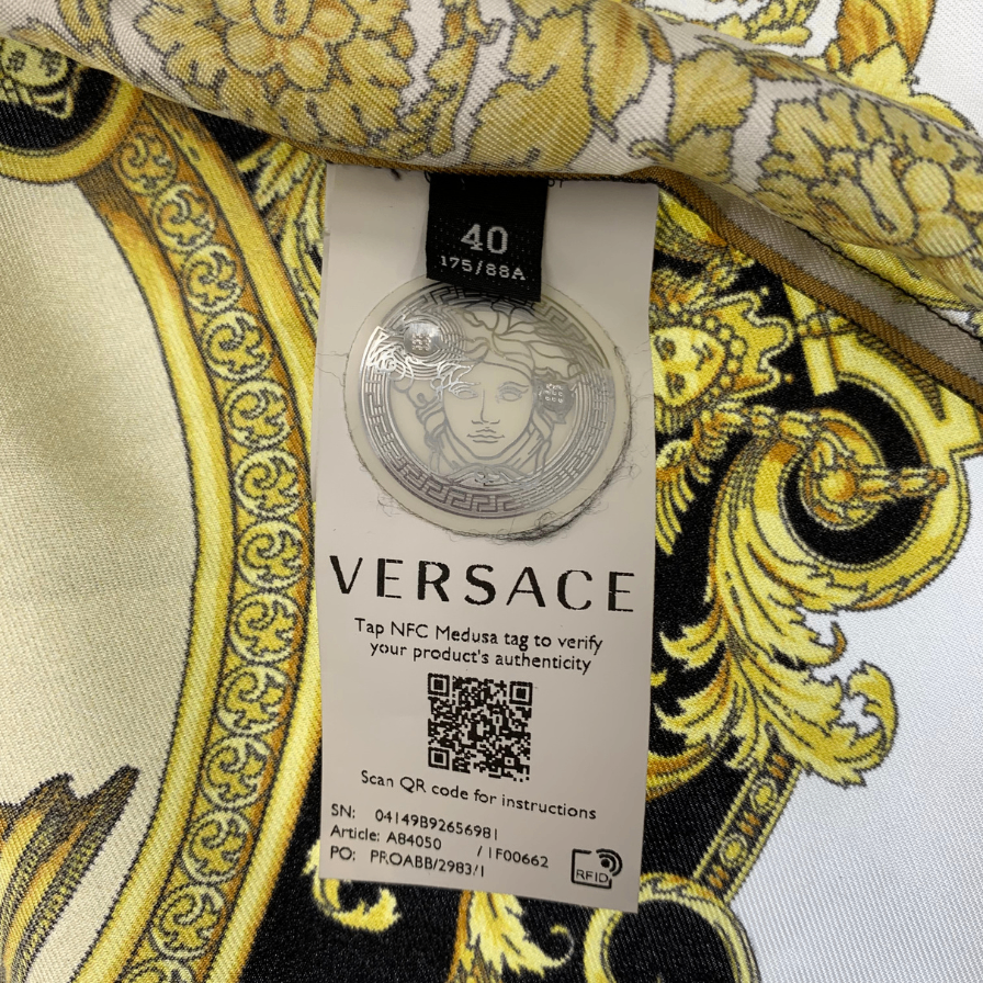 状况良好 ◆ Versace 长袖衬衫 Barocco A84050 1F00662 100% 真丝 所有图案 金色 尺码 40 Versace 男士 [AFB19] 