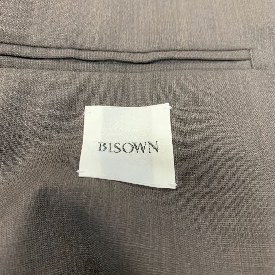 美品◆ビソウン SHEER WOOL UNCON JACKET ブラウン メンズ サイズ4 BISOWN 【AFB10】