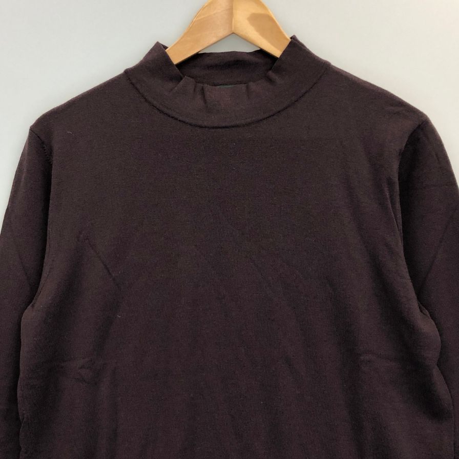 美品◆ザノーネ ウール  ハイネック シャツ メンズ サイズ 46 ブラウン系 ZANONE 【AFB1】