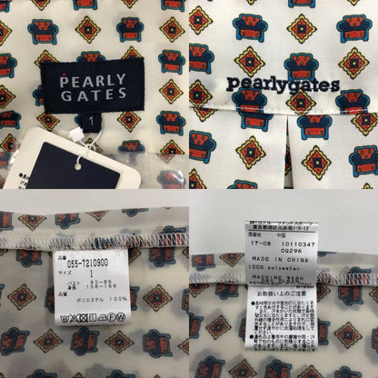 新品同様◆パーリーゲイツ 長袖シャツ 総柄 レディース サイズ1 PEARLY GATES 【AFB29】