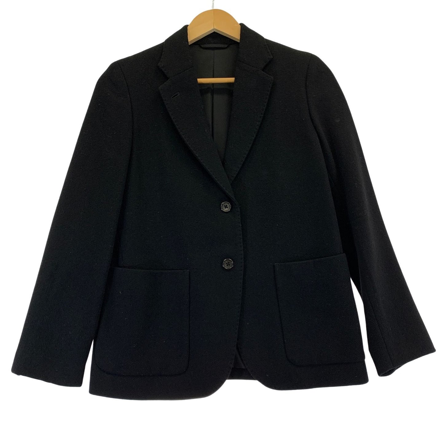 美品◆マーガレットハウエル テーラードジャケット 2B ウール ブラック レディース サイズ1 MARGARET HOWELL 【AFB16】