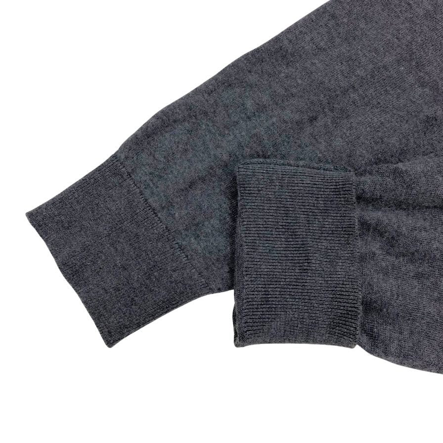 美品◆ジョンスメドレー セーター Vネック ニット コットン カシミア 薄手 グレー メンズ サイズM JOHN SMEDLEY 【AFB9】