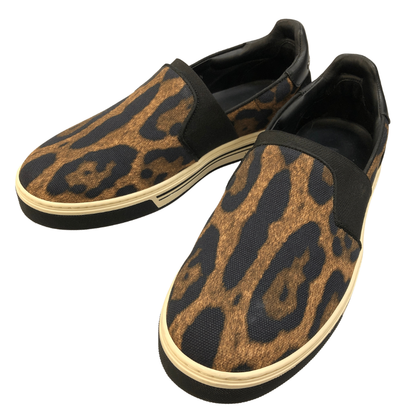 ドルチェ＆ガッバーナ スリッポン レオパード柄 レディース サイズ6.5 DOLCE＆GABBANA 約23.5cm【AFD15】