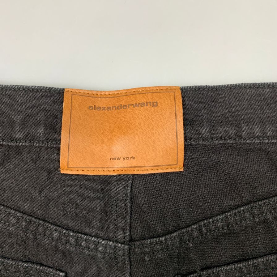 アレキサンダーワン デニムパンツ ロゴ ブラック メンズ サイズ24 alexander wang 【AFB32】