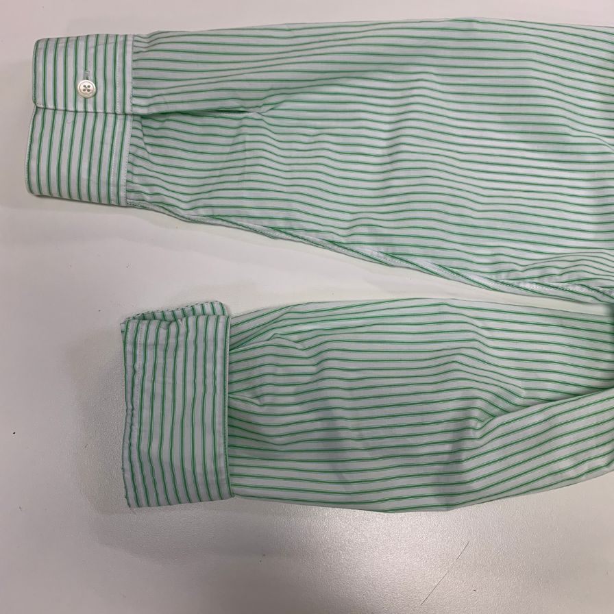 美品◆クリスタセヤ×サルヴァトーレピッコロ シャツ コットン ストライプ グリーン メンズ サイズ1 CristaSeya × Salvatore Piccolo 【AFB11】