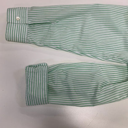 美品◆クリスタセヤ×サルヴァトーレピッコロ シャツ コットン ストライプ グリーン メンズ サイズ1 CristaSeya × Salvatore Piccolo 【AFB11】