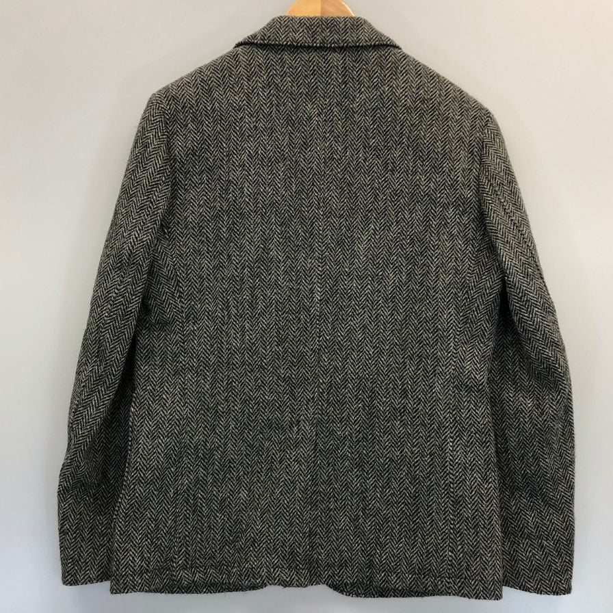 新品同様◆コレクティブ ハリスツイード テーラードジャケット ツイード ウール ヘリンボーン グレー メンズ サイズ2 Collective Harris Tweed 【AFA14】