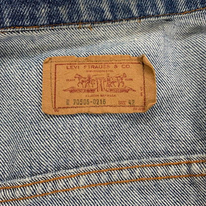 美品◆リーバイス デニムジャケット 90年代 70506-0216 Gジャン アメリカ製 ボタン722 メンズ インディゴ サイズ42 Levi's USA 【AFA13】