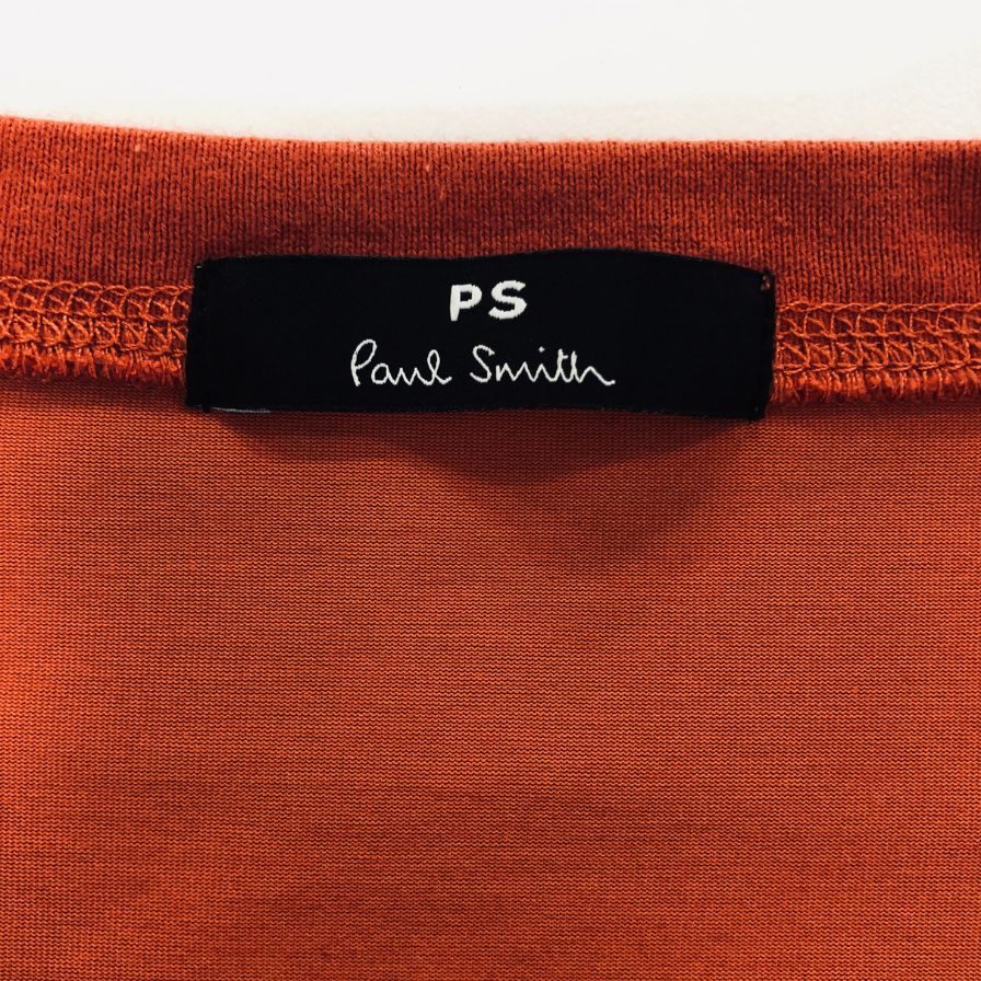 美品◆ポールスミス バイカラー ノースリーブ ワンピース オレンジ×ブラック サイズM Paul Smith 【AFF19】
