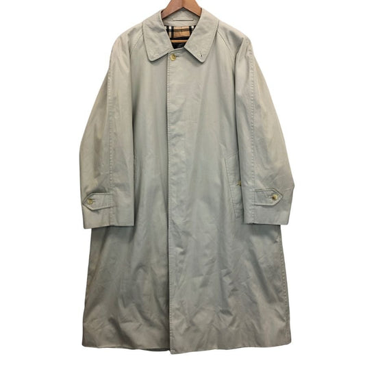 中古◆バーバリーズ ステンカラーコート 90S 裏地ノバ柄 ネーム入り サイズ不明 ホワイト系 BURBERRY 【AFB7】