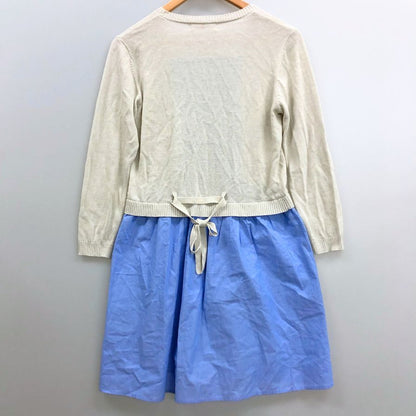 美品◆ギャラリービスコンティ ワンピース ニット シャツ 切替 ドッキング グレー ブルー レディース サイズF GALLERY VISCONTI 【AFB10】