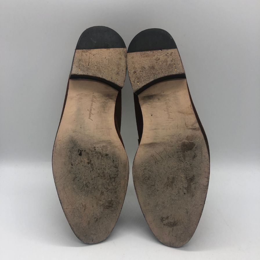 ジョセフチーニー  スエード コインローファー トビー メンズ サイズ7.5 ブラウン JOSEPH CHEANEY ローファー 約25.5cm【LA】【中古】