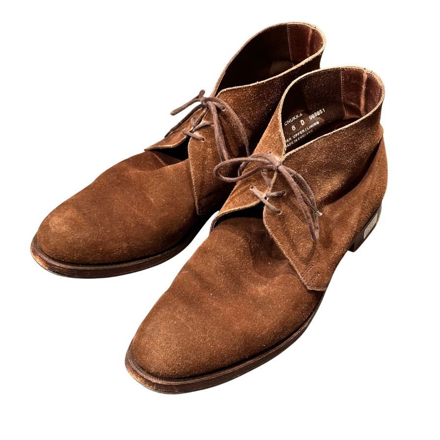 クロケット＆ジョーンズ チャッカブーツ チャッカ アンラインド スエード ブラウン サイズUK8D メンズ CROCKETT&JONES ブーツ 約26.5cm【LA】【中古】