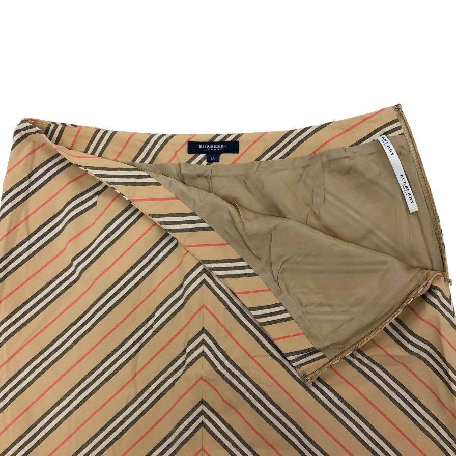 バーバリー ロングスカート タイトスカート コットン バーバリーチェック ノバチェック レディース ベージュ サイズ13  BURBERRY【AFB40】