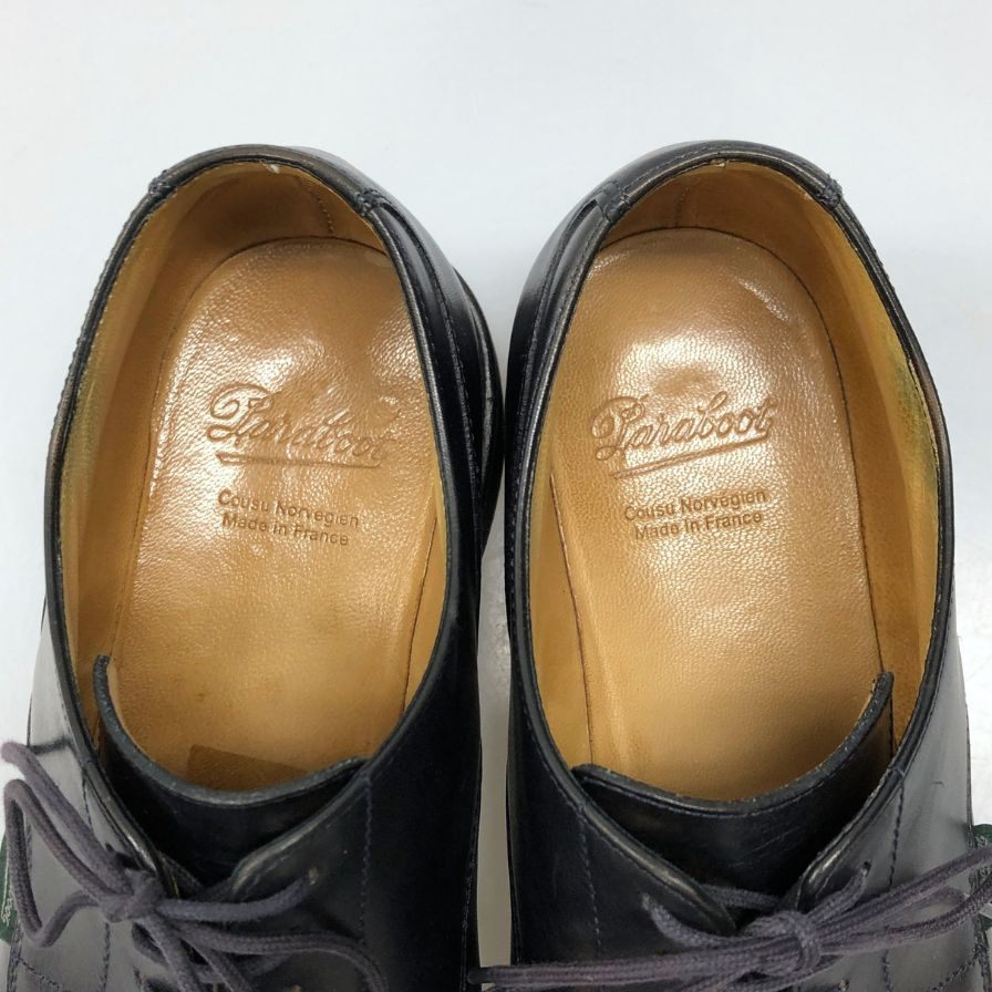 パラブーツ レザーシューズ シャンボード Uチップ カーフ ブラック メンズ サイズUK7 Paraboot CHAMBORD ビジネスシューズ 約25.5cm【LA】【中古】