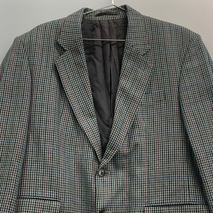 中古◆バーバリー テーラードジャケット ダブル 90S 旧タグ チェック グリーン系 メンズ サイズ 表記なし Burberry 【AFA7】