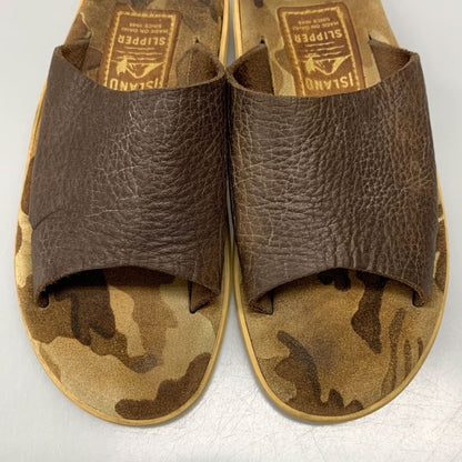 アイランドスリッパ サンダル シャワーサンダル シボレザー カモフラ 迷彩柄 ブラウン系 メンズ サイズ7 ISLAND SLIPPER PRO 約25.5cm【AFC41】