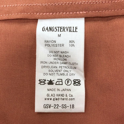 美品◆ギャングスタービル 22SS 開襟シャツ 半袖 レーヨン ブラウン サイズM GANGSTERVILLE 【AFB5】