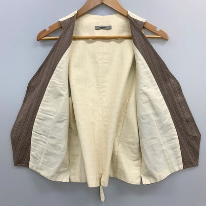 美品◆ボリオリ ジレ チェック ブラウン系 メンズ サイズ42 BOGLIOLI 【AFB26】