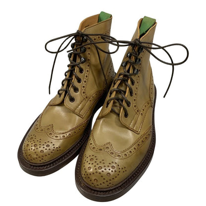 トリッカーズ レースアップブーツ モールトン メダリオン ベージュ メンズ サイズ6.5 Tricker`s MALTON ブーツ 約25.0cm【LA】【中古】
