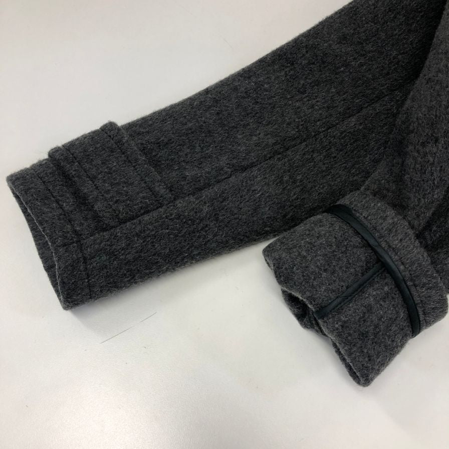 美品◆プラダ ショート丈 ダッフルコート 2014 SGH609 R132 メンズ サイズ46 グレー PRADA 【AFA8】