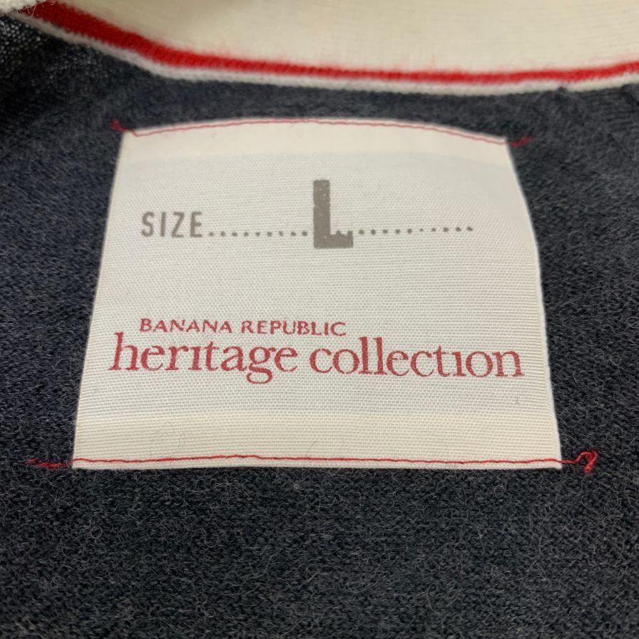 美品◆バナナリパブリック ヘリテージ コレクション カーディガン メンズ ブラック系 サイズL BANANA REPUBLIC heritage collection 【AFB16】