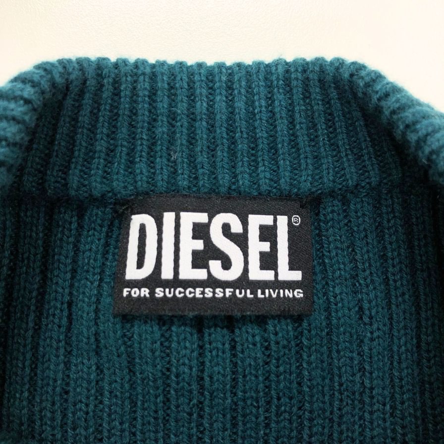 極美品◆ディーゼル ロングスリーブニット ベルト付き グリーン レディース サイズS DIESEL 【AFB24】