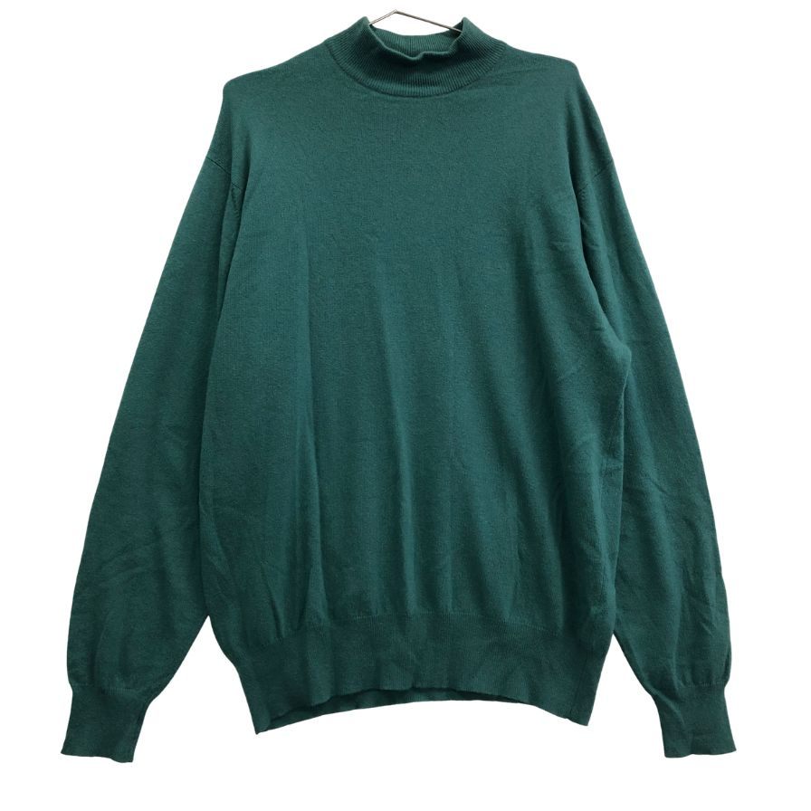 中古◆バランタイン ミドルネック ニット セーター カシミヤ100% スコットランド製 正規タグ メンズ サイズ46 グリーン BALLANTYNE 【AFB13】