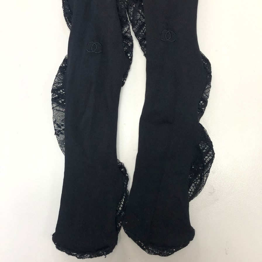 シャネル タイツ レース ブラック サイズL CHANEL