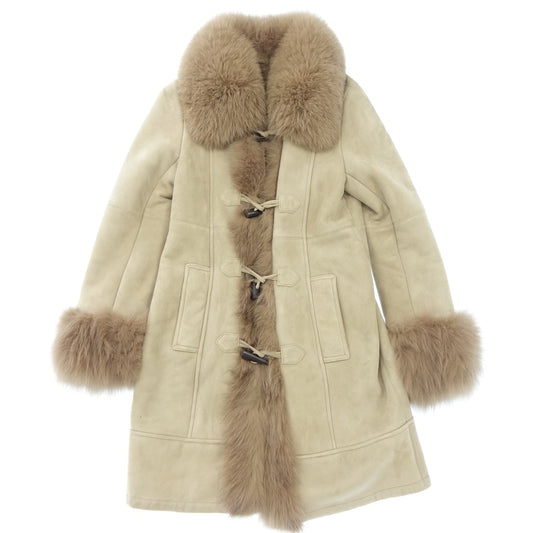 Good Condition◆Grace Continental Shearling Coat Fox Fur Ladies Size 36 Beige GRACE Continental [AFF23] 