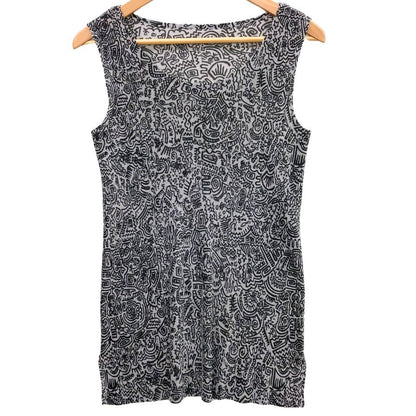 極美品◆プリーツプリーツ イッセイミヤケ ノースリーブワンピース 総柄 サイズ3 レディース PP91-FK342 PLEATS PLEASE ISSEY MIYAKE 【AFB39】