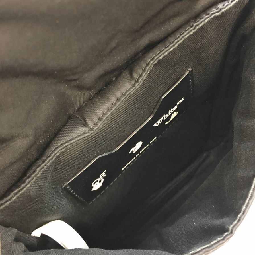 オフホワイト ショルダーバッグ  ナイロン ファスナー メンズ ブラック×イエロー  Off White【AFE6】