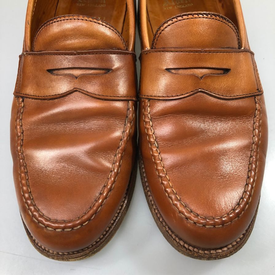 オールデン ペニーローファー カーフレザー メンズ ライトブラウン サイズ8D 99266 Alden 約26.0cm【AFD15】