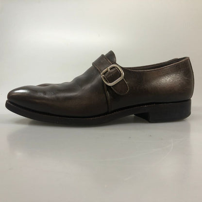カルミナ レザーシューズ シングルモンク プレーントゥ カーフ ブラウン サイズUK8 メンズ CARMINA 約26.5cm【AFC8】