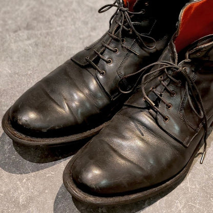 パラブーツ レースアップブーツ プレーントゥ カーフ ブラック サイズUK6 メンズ PARABOOT ブーツ 約25.5cm【LA】【中古】